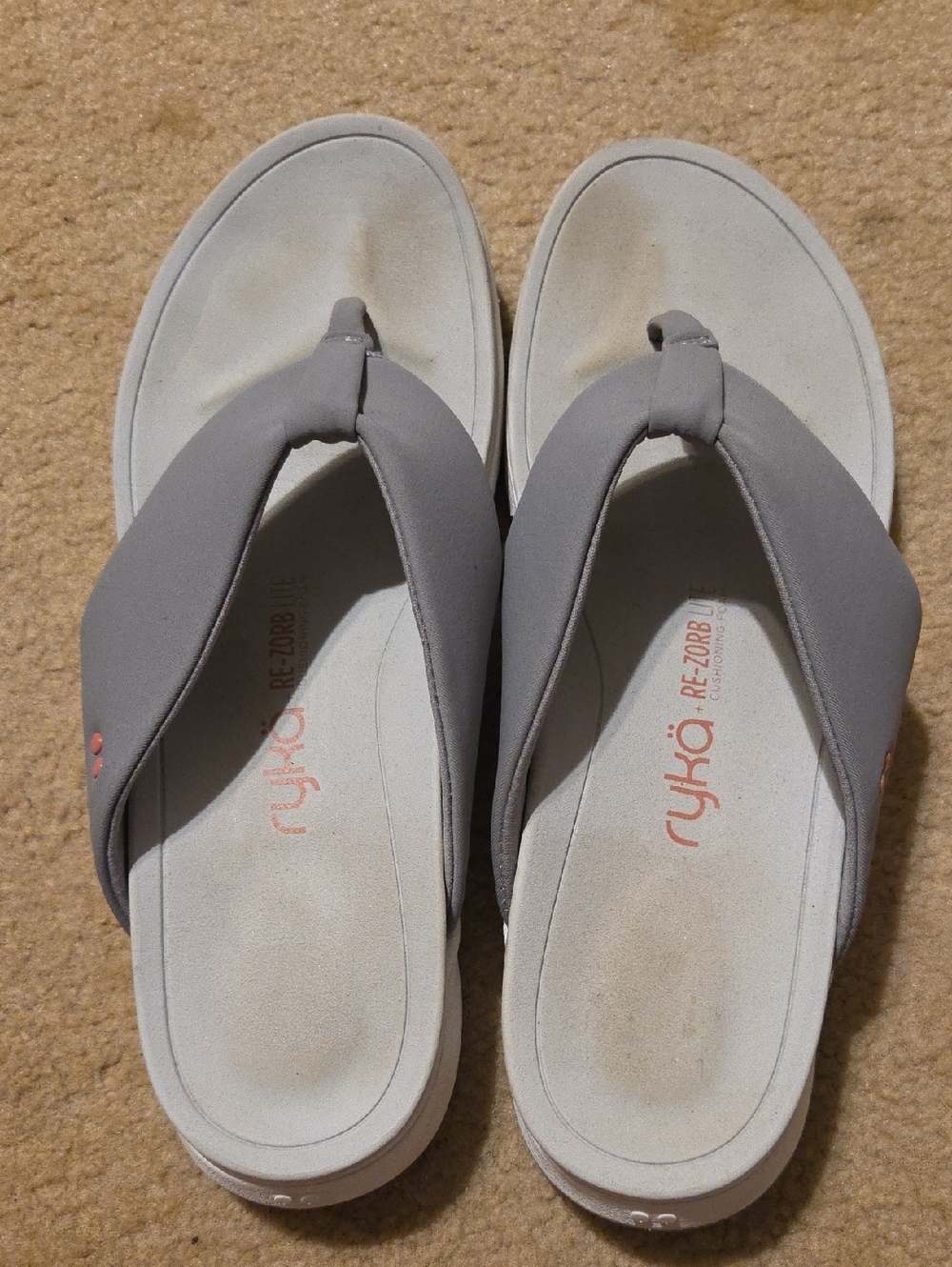 Ryka Light Gray Women’s Comfort Thong Sandals